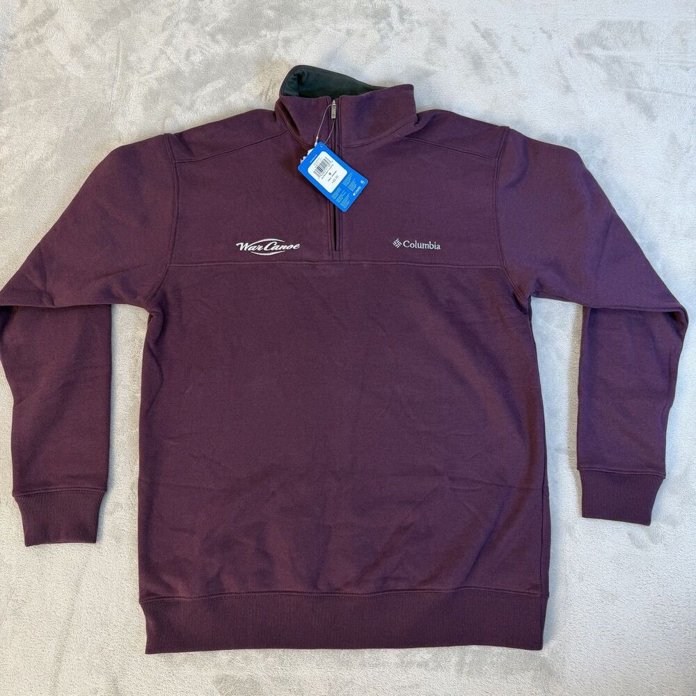Columbia War Canoe Men's M Quarter Zip Pullover Sweatshirt Maroon New Cinder NWT
